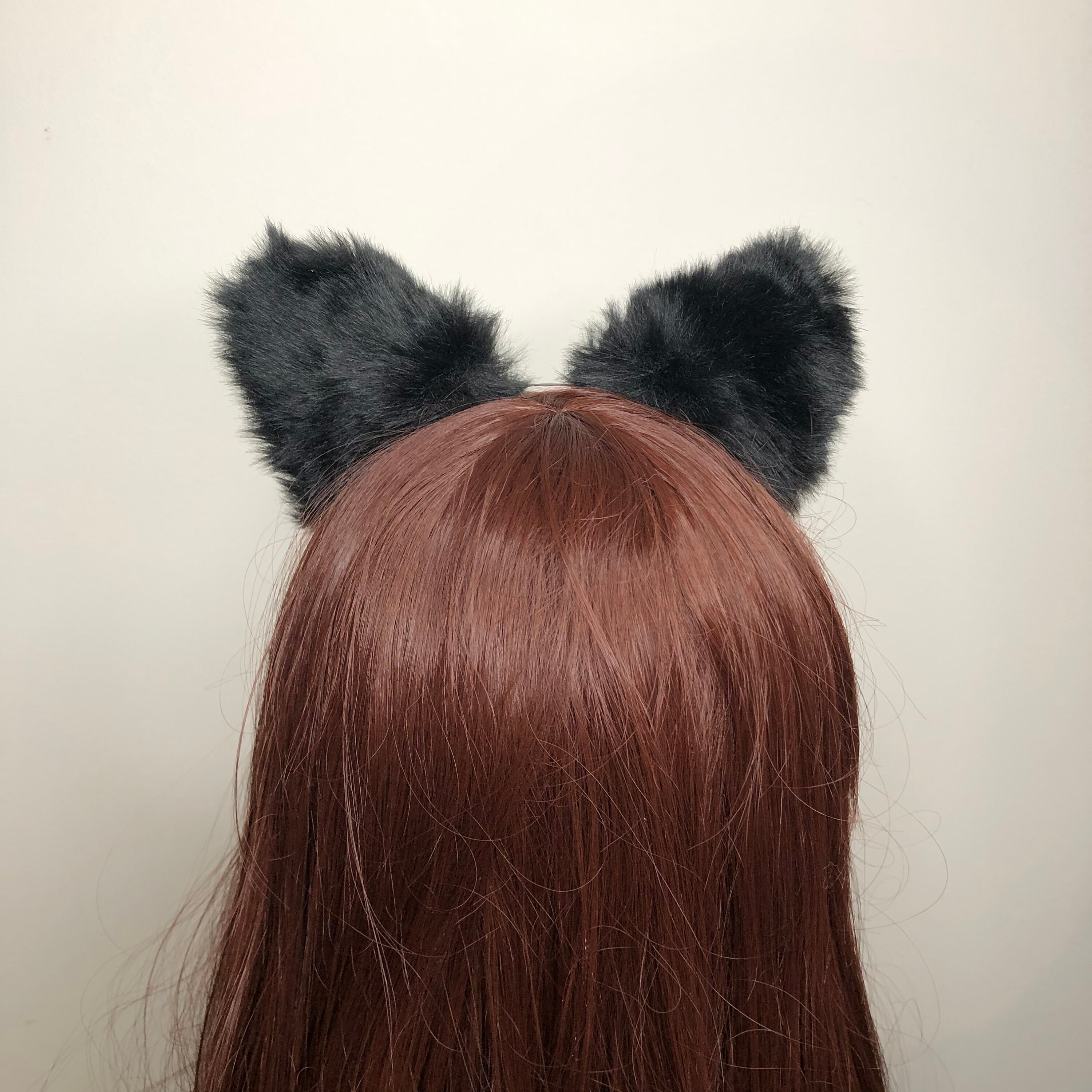 Cat ears Kitty Headwear Black Furry Animal Headband Costume Bell Bow