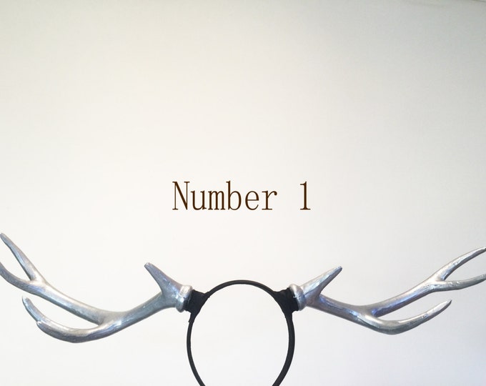 Antlers Reindeer Silver Horn Demon Nymph Horn Headdress Christmas Wizard Two style  Costume（Big）