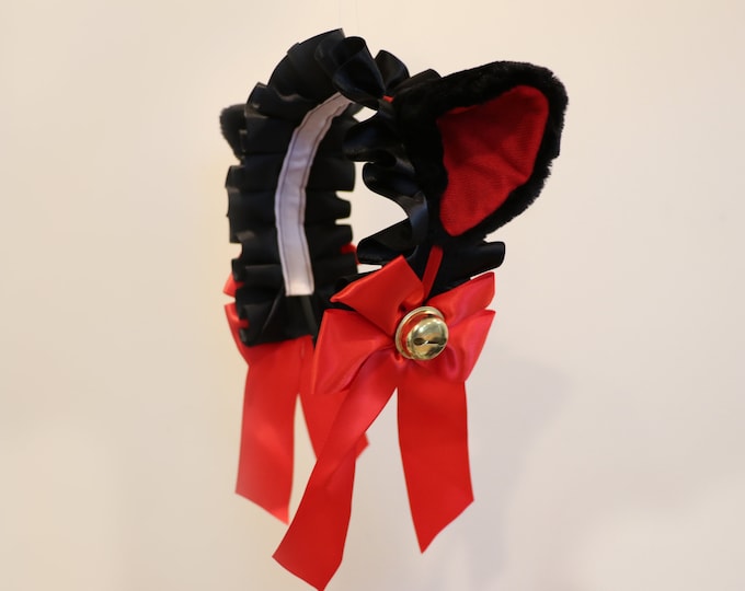 Cat Ears kitty headwear Furry Black Red Black Ears Bells Maid Lolita Cute Halloween