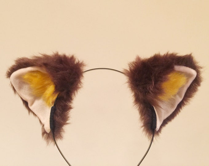 Cat ears Kitty Fox ears Nick Cosplay Headwear brown yellow Furry Animal Headband Costume