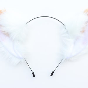 Cat ears Kitty Fox ears Cosplay Headwear White Tan Yellow Furry Animal Headband Costume