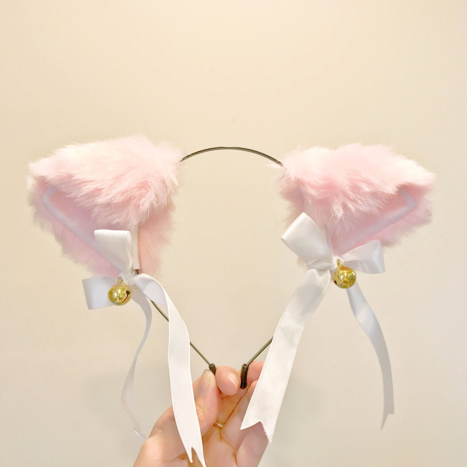 Cat ears Kitty Headwear Light Pink Furry Animal Headband Etsy