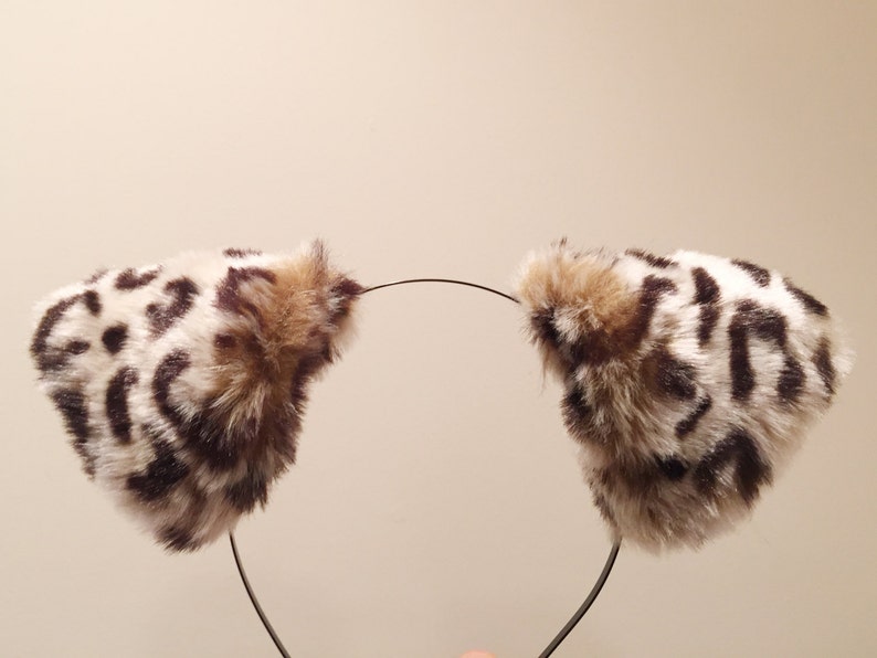 Cat ears Leopard Headwear pattern pink inside Furry Animal