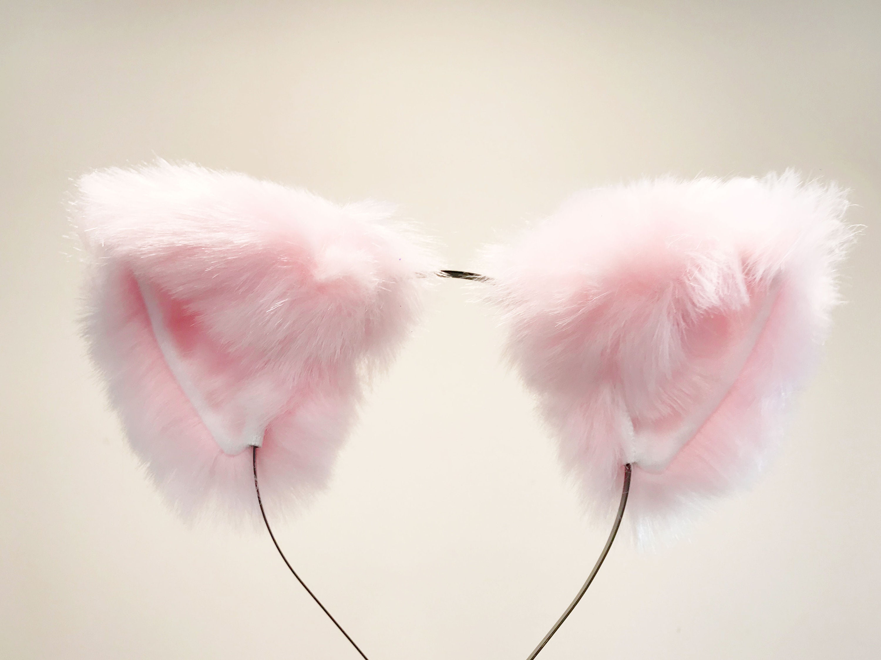 Cat Ears Kitty Headwear Light Pink Furry Animal Headband - Etsy