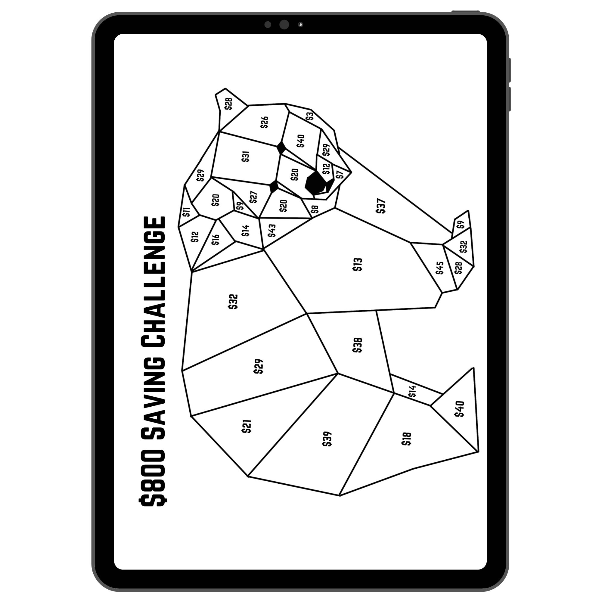 Savings Challenge Tracker Printable Coloring Pages