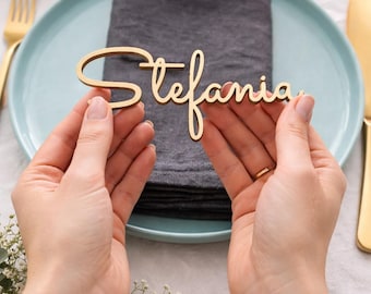 Personalized Wooden Wedding Place Cards, Laser Cut Name Signs, Table Decor , Laser Cut Name Sign , Custom Name Cards , Name Place Setting