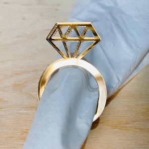 Napkin Ring Bling Diamond Ring Rose gold mirror Acrylic Napkin Ring/Bridal Shower/Bridal Brunch/Bridal She Said Yes/Wedding Signs