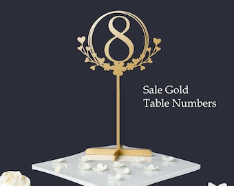 Wedding Table Numbers Gold Table Number Geometric Gold Table Numbers  Gold Table Numbers with base  Wedding Numbers