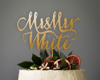 Hochzeits-Mr & Mrs Thomson.Wedding Cake Topper.