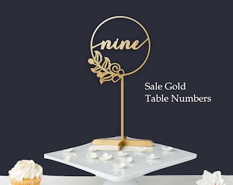 Wedding table numbers. Wedding signs. Table numbers gold. Rustic signs. Table decoration. Numbers with base.Wood table numbers