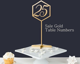 Hexagon table numbers. Wedding signs. Table numbers gold table numbers, Rustic signs. Table decoration. Numbers with base.Wood table numbers