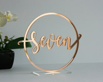 Rose Gold Table Numbers ,Gold  Silver Mirror Acrylic Table Numbers, Wedding Table Numbers, Table  Numbers , Wedding Table Decor, Wedding