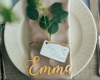 Personalized place cards Place name settings Guest names Wood wedding Laser cut table names Wedding Decor Wedding place cards Place Names