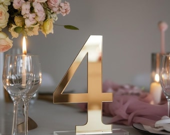 Gold wedding table numbers Mirror gold table numbers Acrylic table numbers Wedding table decor Wedding table numbers Table numbers