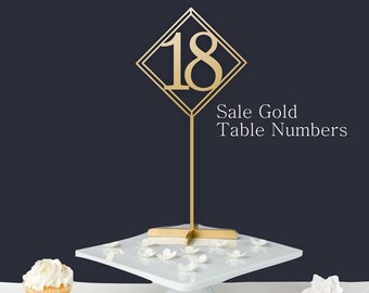 Wedding Table Numbers  Geometric Gold Table Numbers Wedding  Gold Table Numbers with base  Wedding Numbers