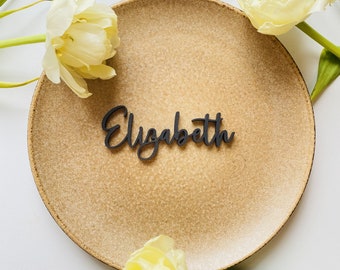 Personalized wedding place Laser cut wood names Weddings place cards Place settings Bride and Groom Decor  Custom name  plates for wedding