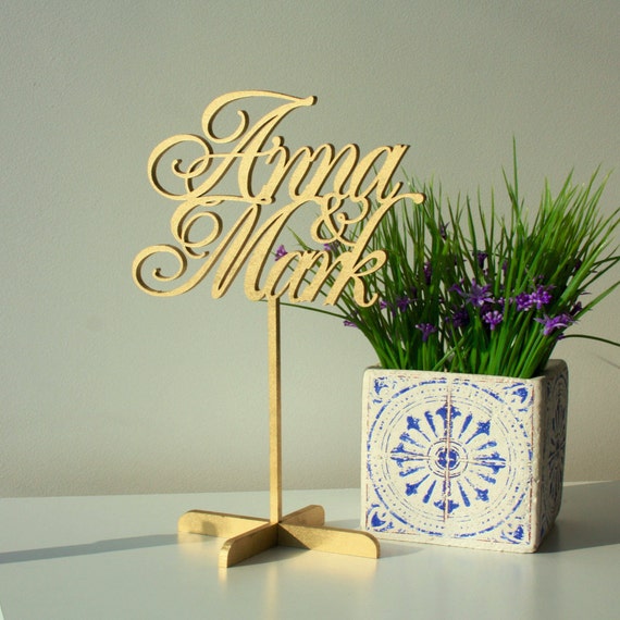 Initial Table Signs.wedding Table Signs With Base. Wooden Etsy