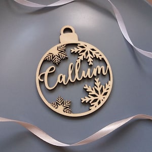 First Christmas bauble personalized Custom CHRISTMAS gift bauble laser cut names Please Enter your phone number in the NOTE to the seller image 1