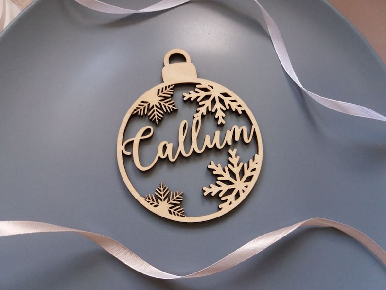 First Christmas bauble personalized Custom CHRISTMAS gift bauble laser cut names Please Enter your phone number in the NOTE to the seller image 1