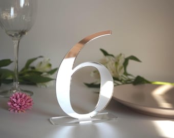 Silver acrylic Table numbers , Wedding table numbers | Mirror Gold  Table numbers | Acrylic table numbers Table numbers wedding Custom table