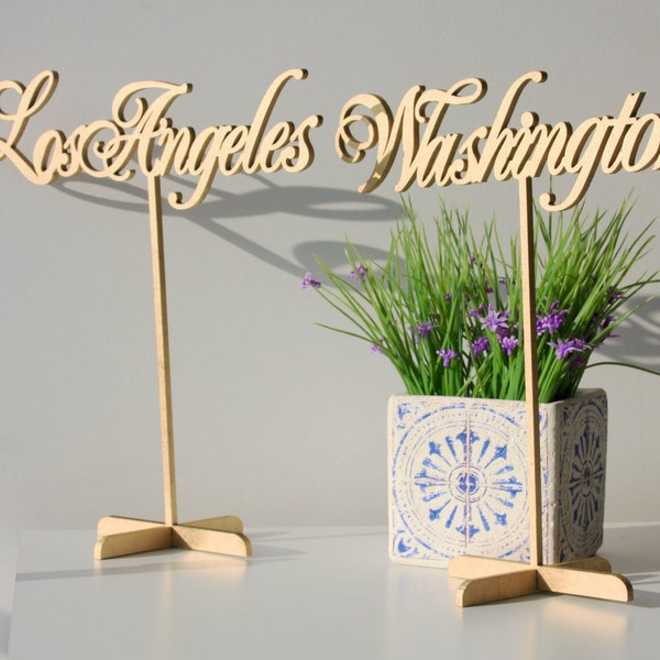 Wedding Table Names, Custom Table Numbers, Wedding Centrepieces, Wooden Table Numbers, Table Sign,Laser Cut Names