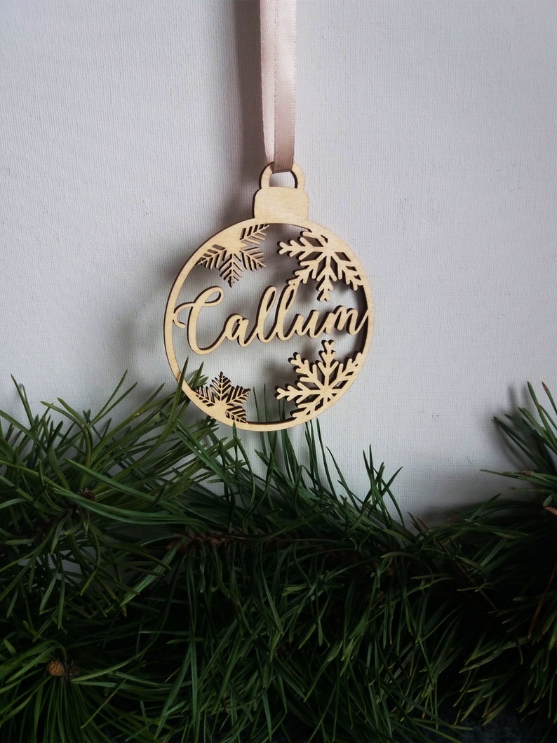 First Christmas bauble personalized Custom CHRISTMAS gift bauble laser cut names Please Enter your phone number in the NOTE to the seller image 2