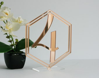 Rose Gold Table Numbers ,Gold Silver Mirror Acrylic Table Numbers, Wedding Table Numbers, Wedding Numbers , Wedding Table Decor, Wedding