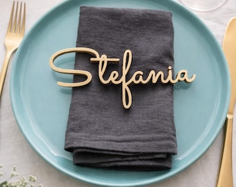 Wedding Place Cards Personalized, Laser Cut Name Signs, Wooden Guest Names, Names for Place Settings, WeddingTable Decor ,Bachelorette Party