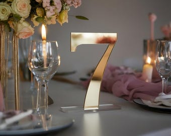 Gold Numbers | Wedding Numbers | Table Numbers | Wedding Table Decor | Acrylic Table Numbers | Mirror Gold Acrylic Table Numbers | Numbers