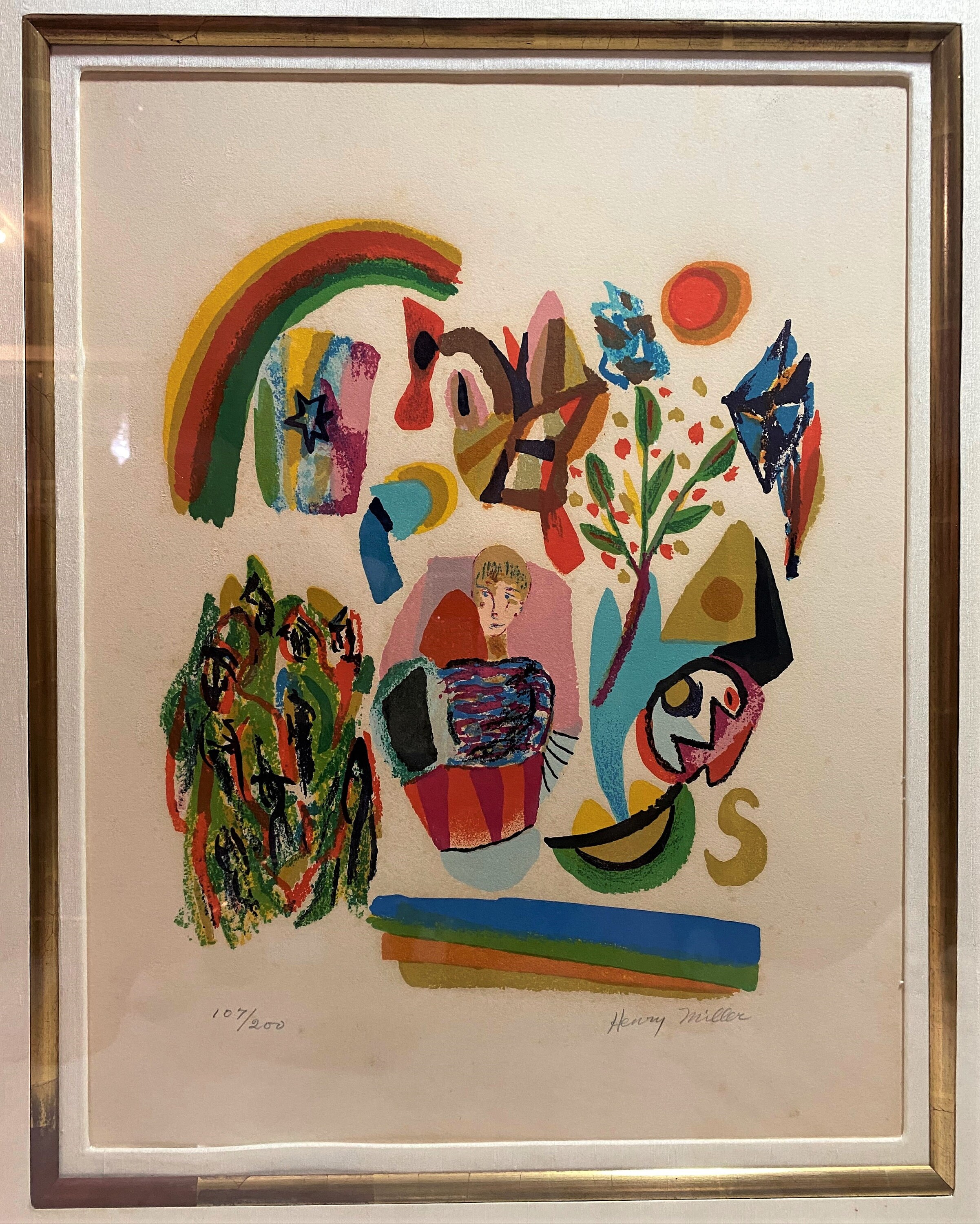 ヘンリー・ミラー直筆サイン『Dream of Spring』リトグラフ0723D Henry Miller Serigraph: Dream of Spring, Signed & Numbered, Framed