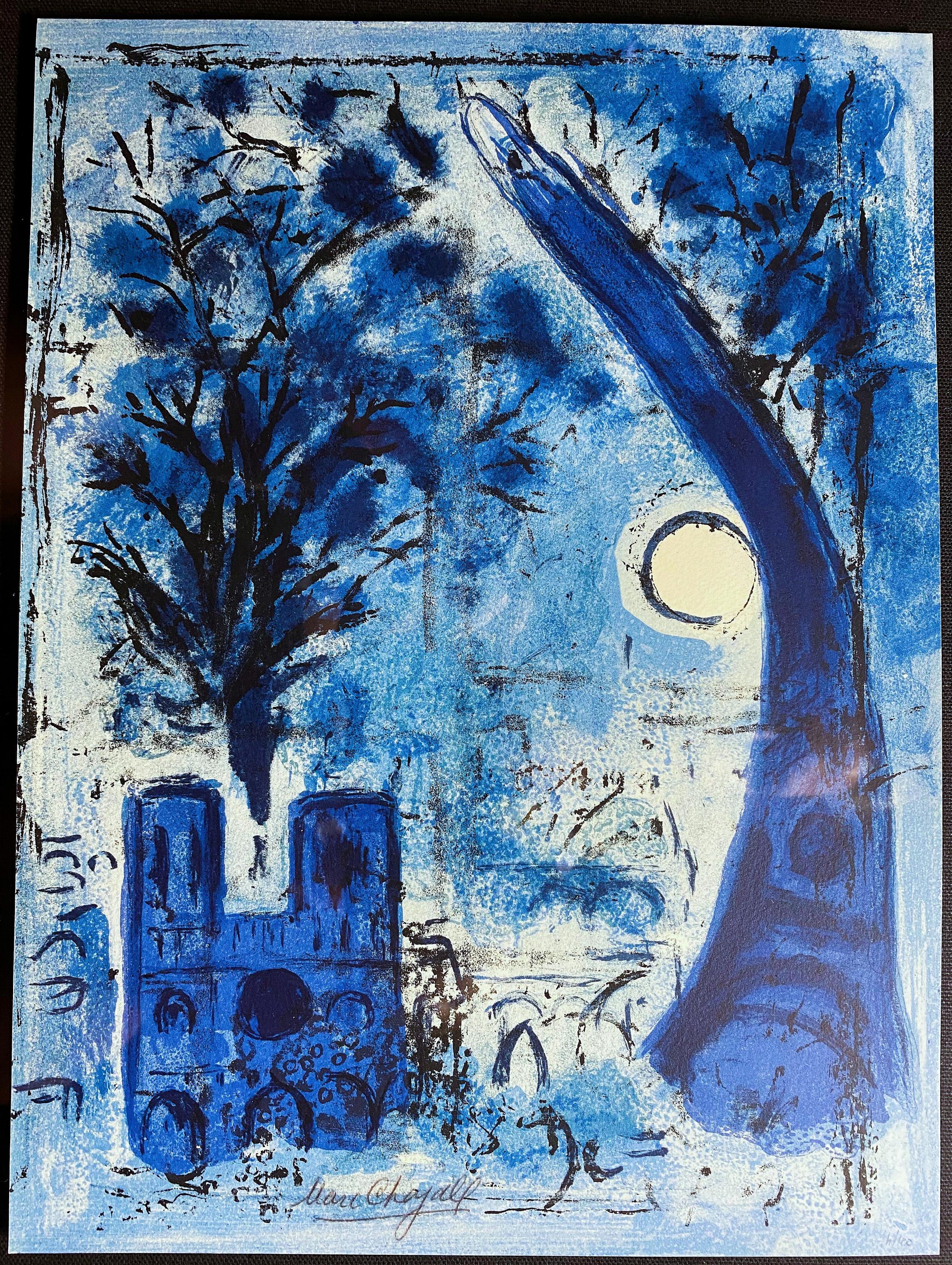 Marc Chagall、La Mariee de Notre-Dame The Bride of Notre Dame - Marc Chagall - Surrealism Painting