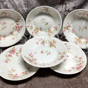 Haviland Limoges Schleiger 150 Rosa Gelbe Rosen kleine Schalen oder Dessertschalen - Sechser Set (6)