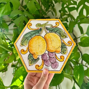 ARIKHA、Kichen-boardEggplant and Lemon Limone Planter w. lemon motif