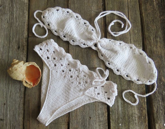 Items similar to Bikini crochet swimsuit women sexy bikini lset ...