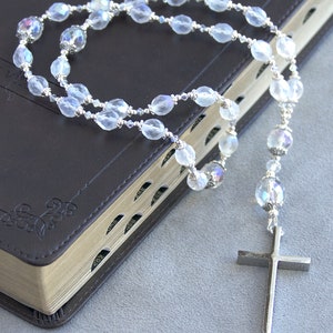 Protestant/Anglican Prayer Beads Inspirational, Christian Czech Glass, Stainless Steel, Pewter image 1