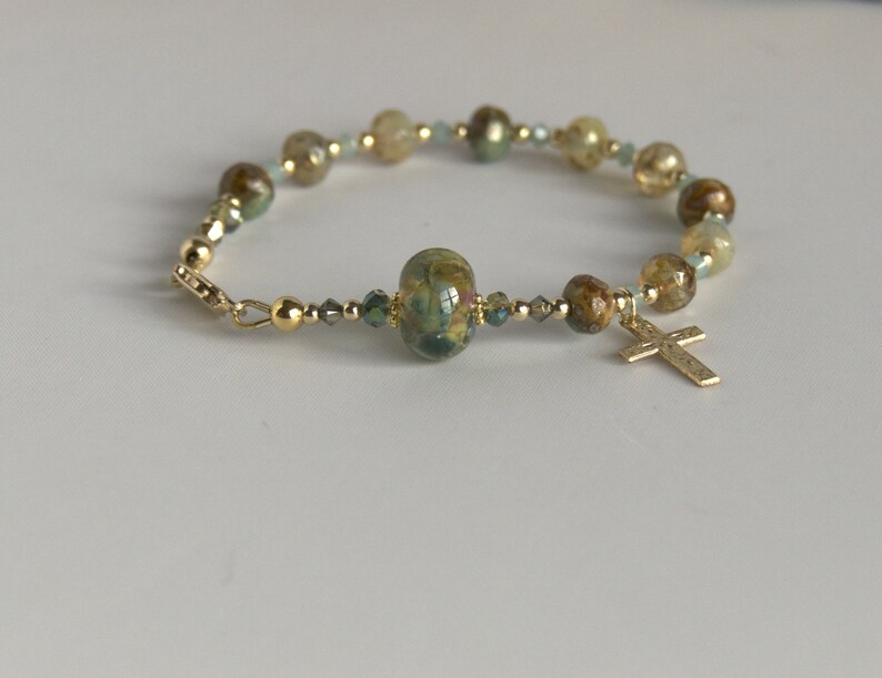 Christian Prayer Bead Bracelet Glass Lampwork and Etsy