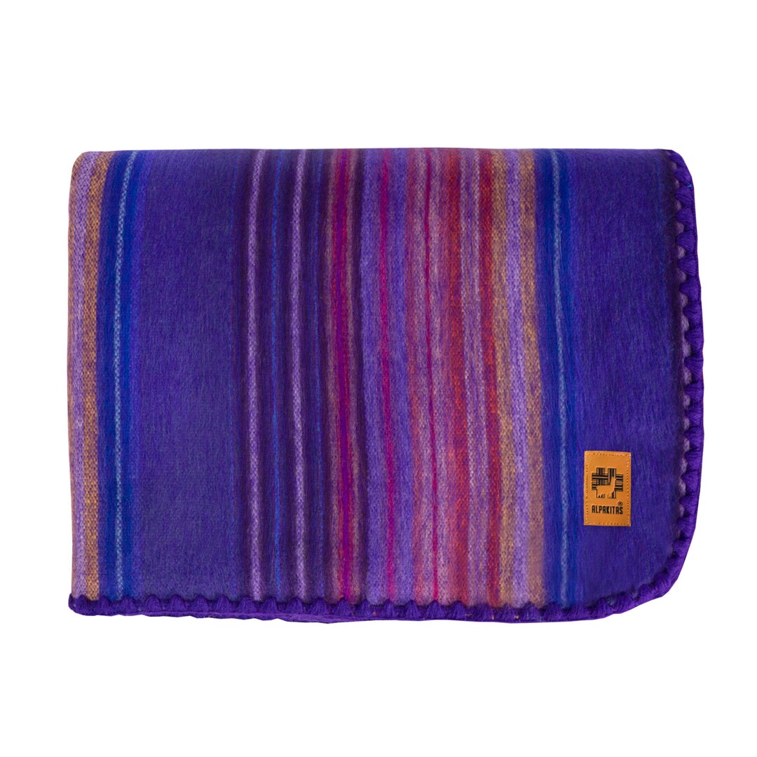 Handmade Alpaca Blanket Blue & Purple Baby Alpaca Throw Etsy