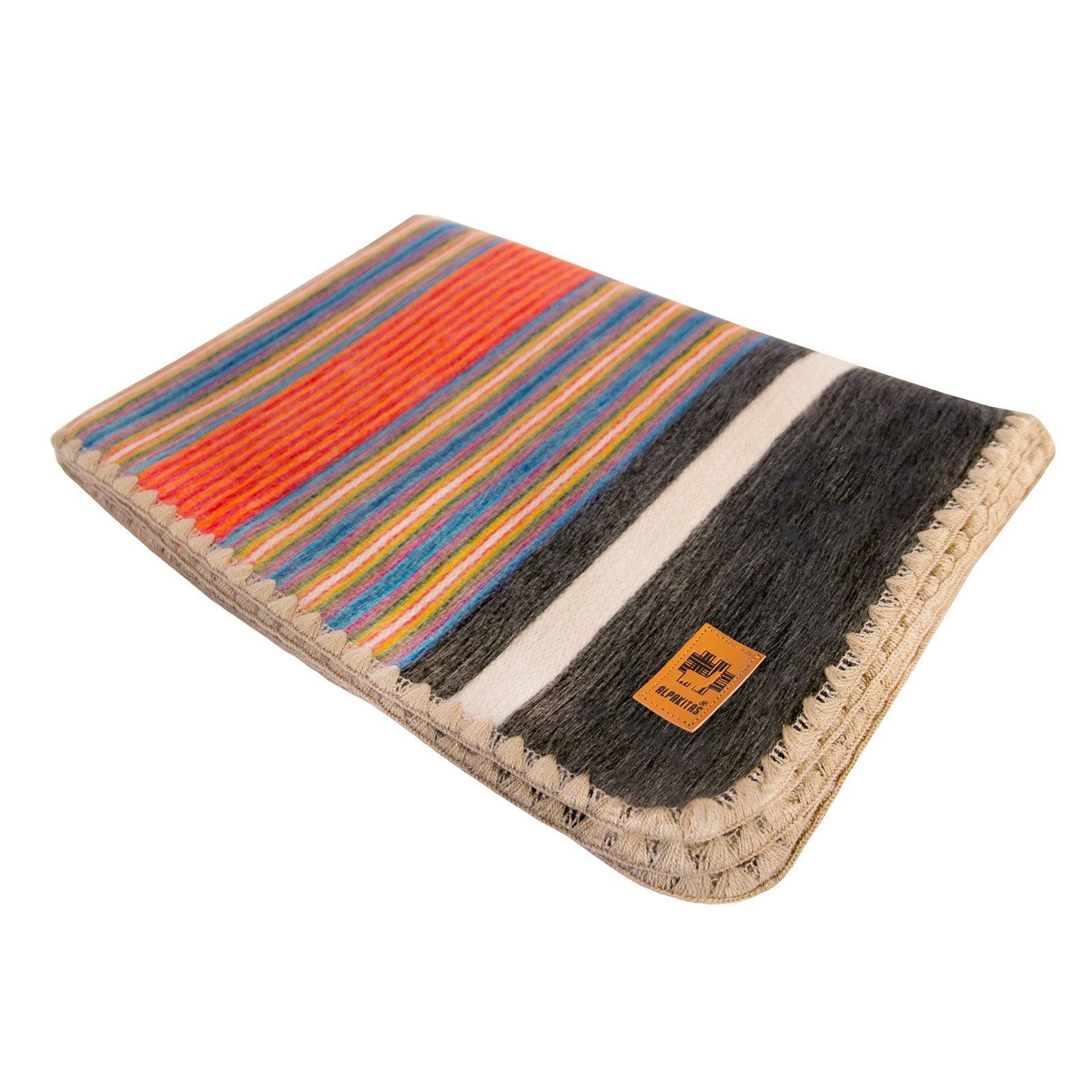 アルパカブランケット スローサイズ ハンドメイドブランケット 家庭用