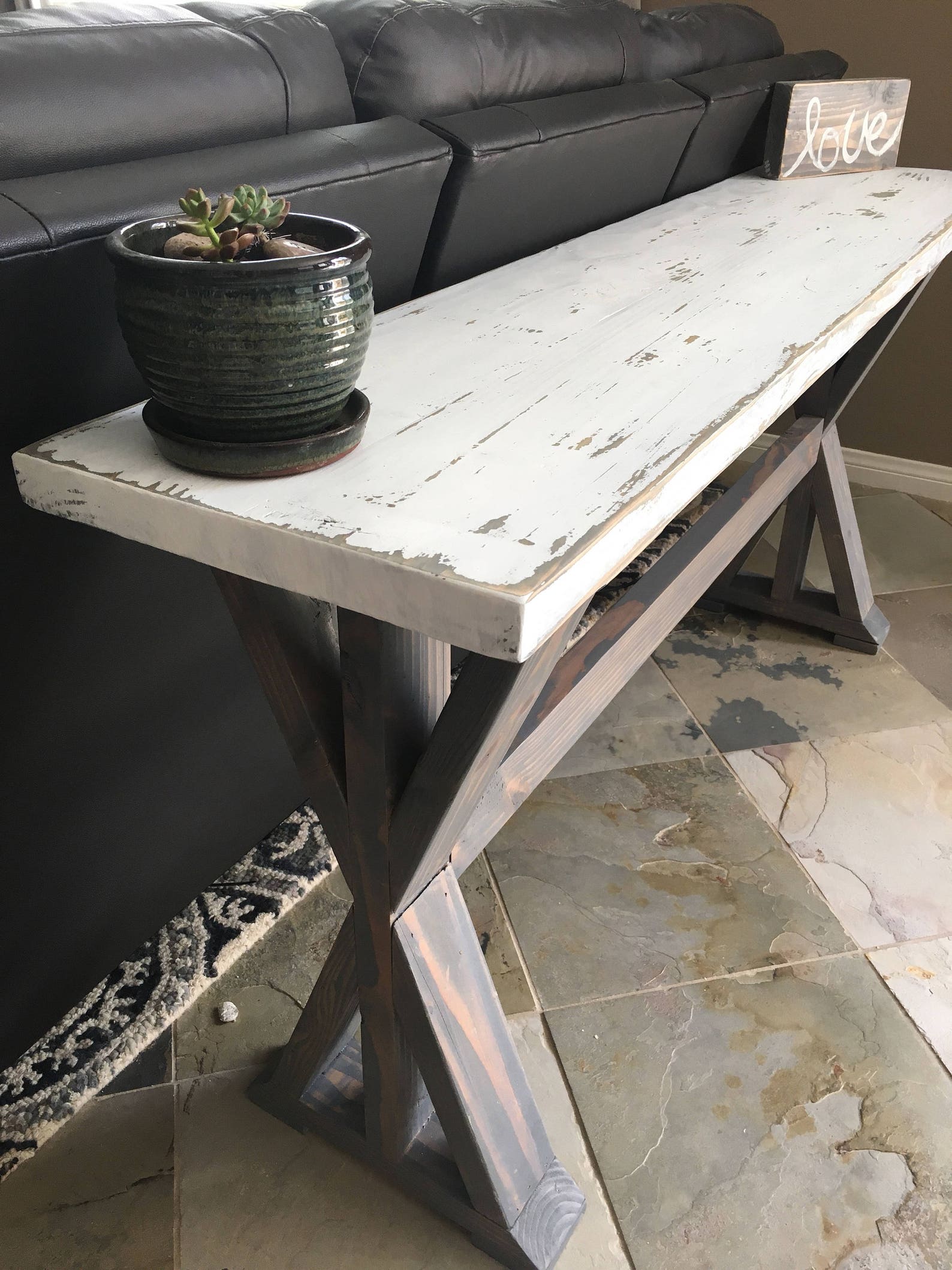 Trestle X Leg Console Table Entryway Table Sofa Table Etsy