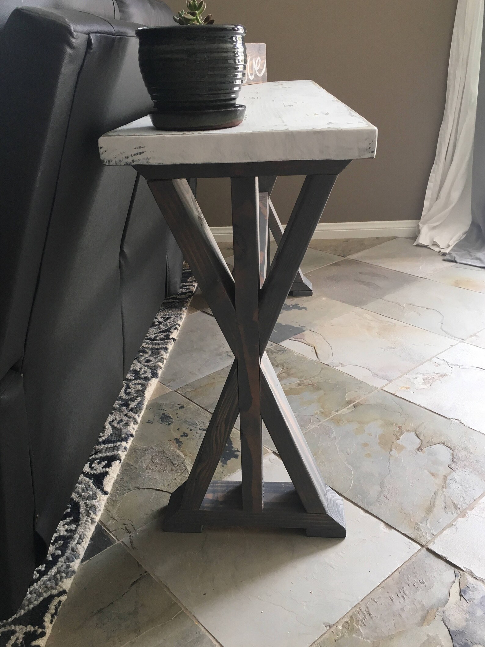 Trestle X Leg Console Table Entryway Table Sofa Table Etsy