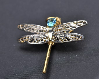 Dragonfly Silver 925 Pendant Oval lab Tourmaline