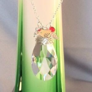 Long Crystal Pendant Necklace; Crystal Necklace; Long Pendant Necklace; Long Charm Necklace; Long Necklace; Long Statement Necklace
