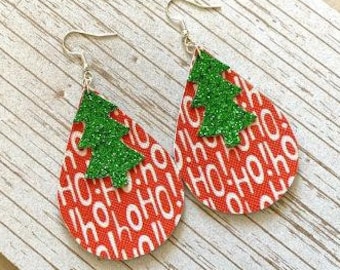 Leather Christmas Earrings; Christmas Tree Earrings; Christmas Jewelry; Christmas Tree; Leather Earrings; Christmas; Winter Earring; Holiday