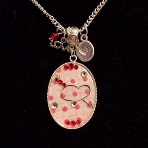Valentine Necklace; Valentine&#39;s Jewelry; Red Heart Necklace; Heart Jewelry; Women&#39;s Valentine&#39;s Day Gift; Womens Valentine; Heart and Arrow