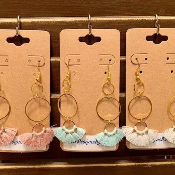 Gold Tassel Hoop Earrings; Tassel Earrings; Chandelier Earrings; Tiered Hoop Earrings; Hoop Statement Earrings; Jewelry Gift; Tassel Dangles