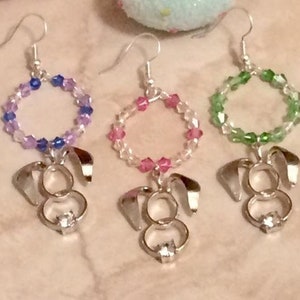 Easter Bunny Earrings, Easter Earrings, Bunny Hoop Earrings, Easter Bunny, Easter Jewelry, Ombre Hoop Earrings, Easter Gift, Basket Stuffer