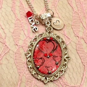 Valentine Necklace; Valentine&#39;s Jewelry; Red Heart Necklace; Heart Jewelry; Woman&#39;s Valentine&#39;s Gift; Women&#39;s Valentine; LOVE Necklace