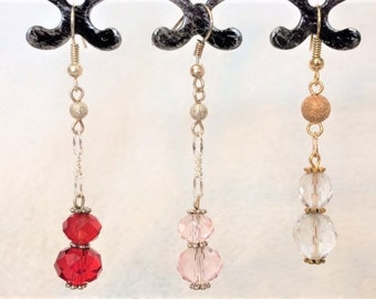 Choose Your Color Crystal Dangle Earrings; Crystal Drop Earrings; Simple Chic Crystal Drop Earrings; Choose Your Color Crystal Earrings;