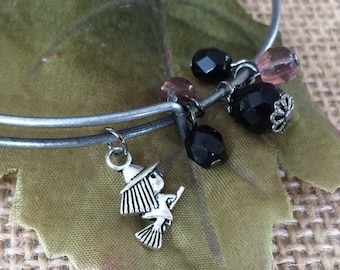 Halloween Jewelry; Halloween Bracelet; Witch Bracelet; Halloween Witch Bracelet; Witch Charm Bracelet; Halloween Charm Bracelet; Bangle