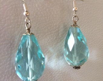 Aquamarine Drop Earrings; Dangle Earrings; Aquamarine Gemstone Earrings; Statement Earrings; Aquamarine Teardrop Earrings